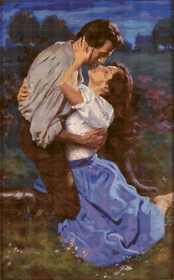 романтика - любовь, картина, двое, страсть, влюбленные, роман, пары - предпросмотр