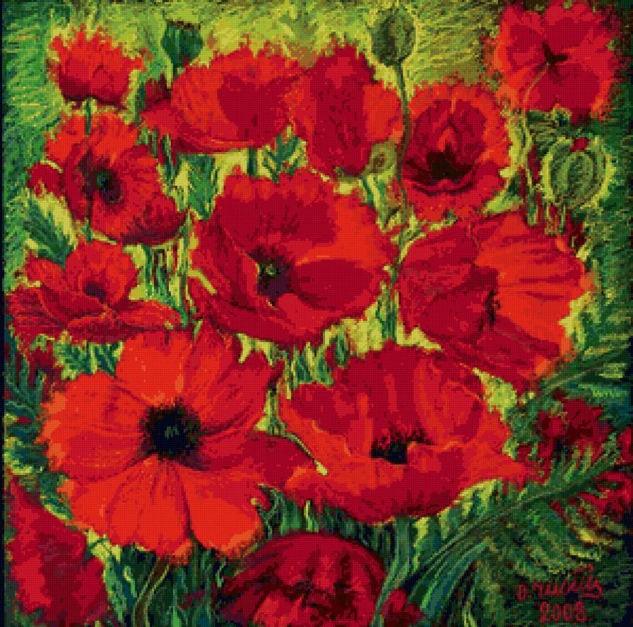 маки - маки, подушка, цветы, природа - предпросмотр