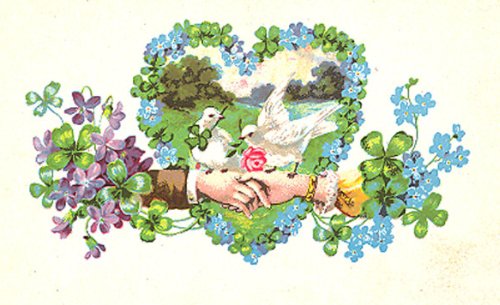 валентинка - сердце, голуби - оригинал