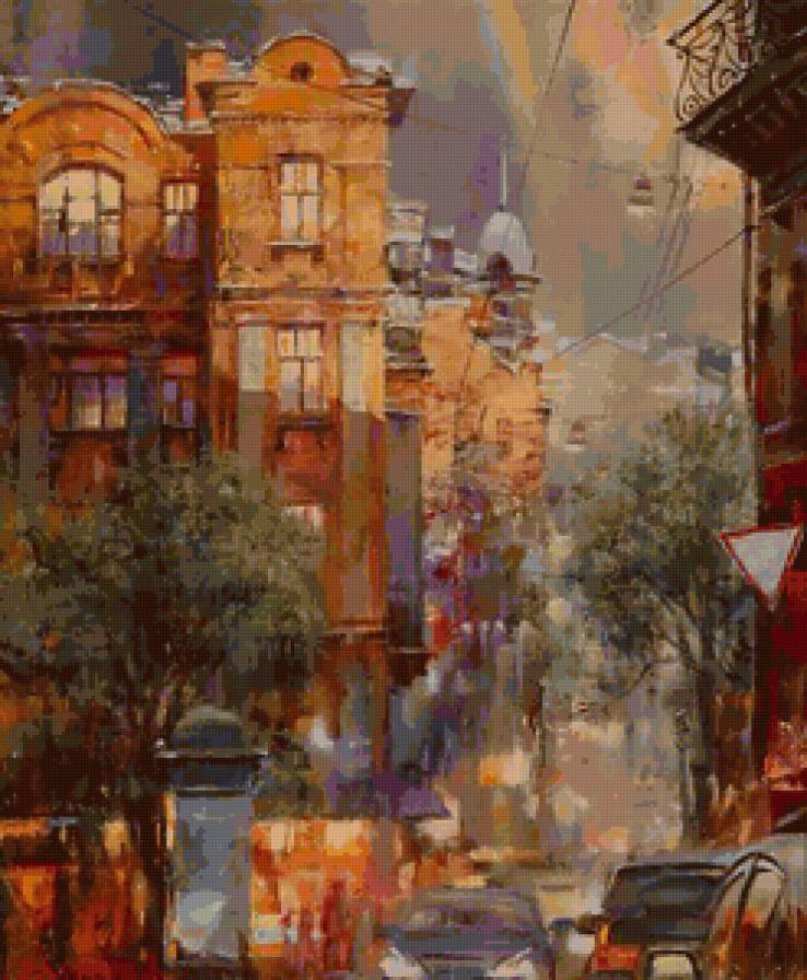 город - город, дождь, городской пейзаж, машина, улица, дом - предпросмотр