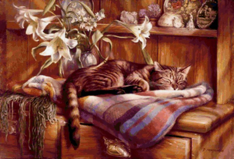 Кот - лентяй - кошка, сон, животные - предпросмотр