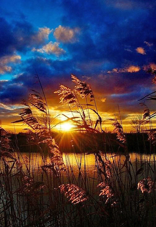 закат на озере - оригинал