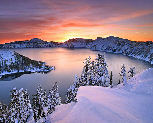 зимний закат - оригинал