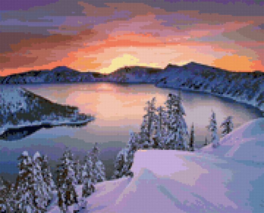 зимний закат - предпросмотр