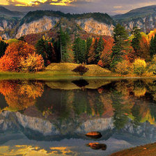 Схема вышивки «осень в горах»
