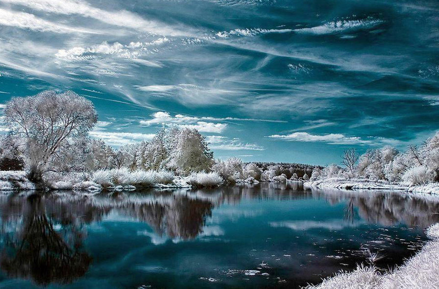 зимнее озеро - оригинал