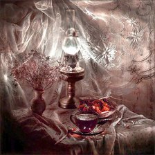 Схема вышивки «натюрморт с кружевом»