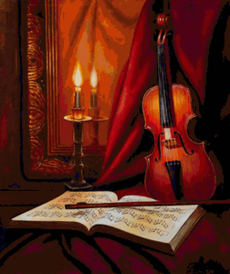 Скрипка и свеча - скрипка, искусство, свеча, музыка - предпросмотр