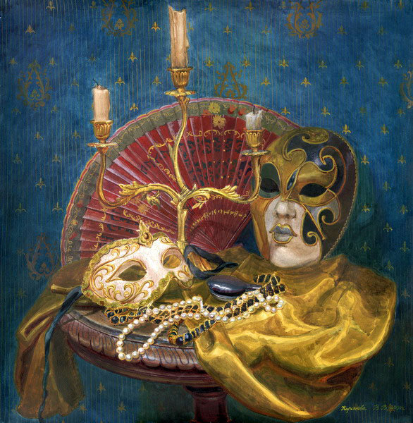 Ярмарка тщеславия - искусство, свеча, маска, веер - оригинал