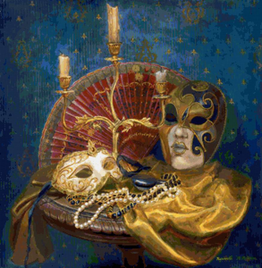 Ярмарка тщеславия - веер, свеча, маска, искусство - предпросмотр