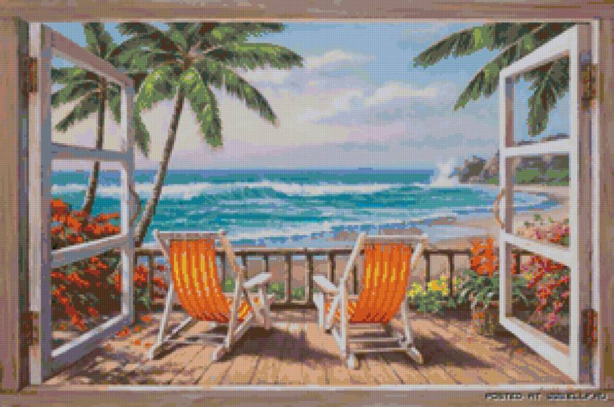 природа - остров, море, отдых, картина, пейзаж - предпросмотр