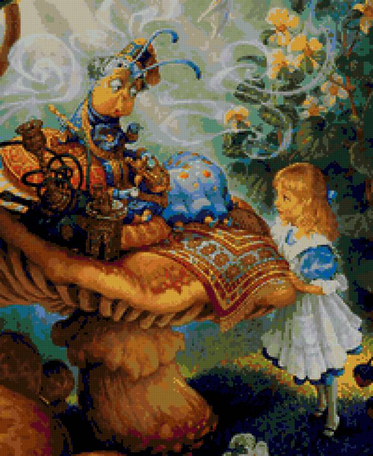 Советы от синей Гусеницы - деткам, алиса, сказка - предпросмотр