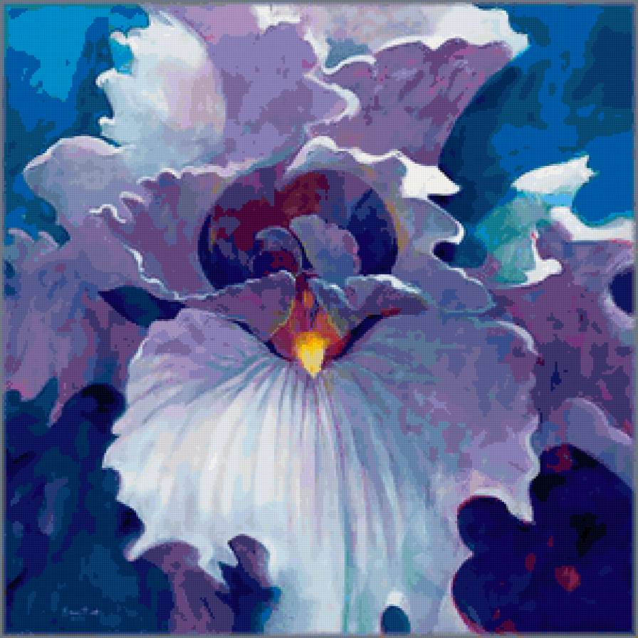 Подушка "Ирис" - цветы, подушка, ирисы - предпросмотр