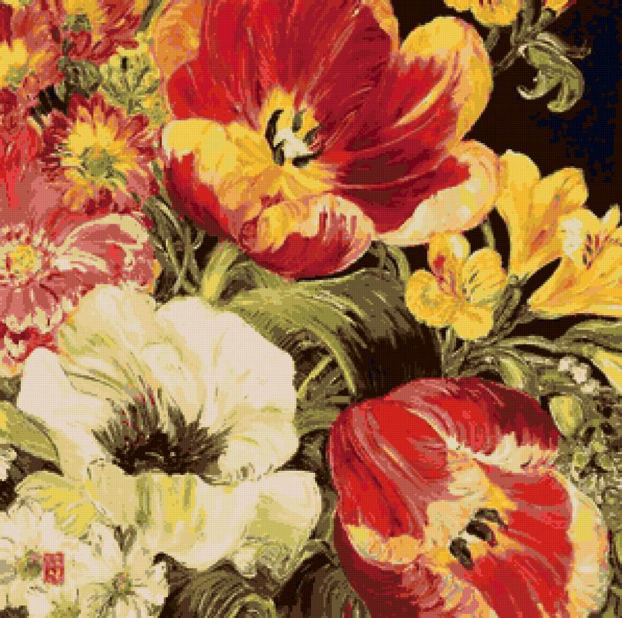 Подушка "Тюльпан" - букет, подушка, цветы, тюльпаны - предпросмотр