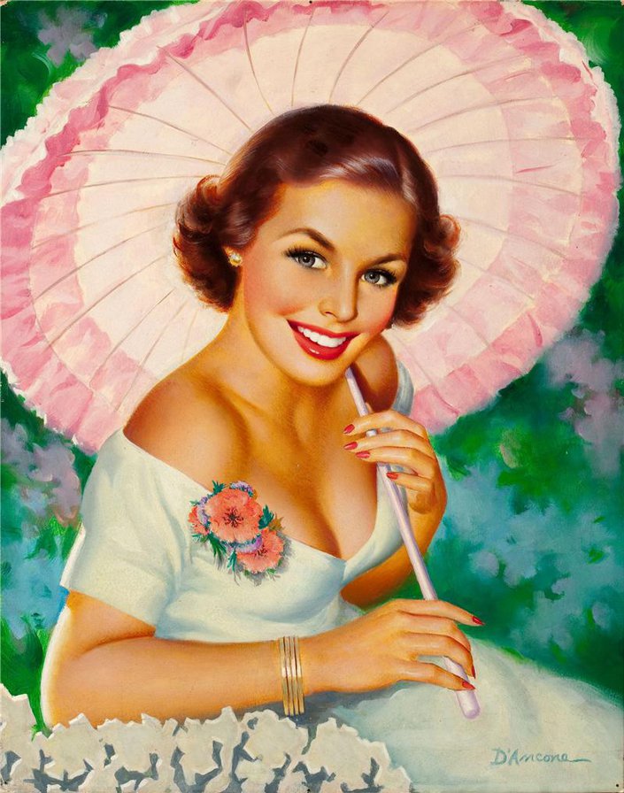 девушка - картина, портрет, женщина, образ, девушки, пинап - оригинал