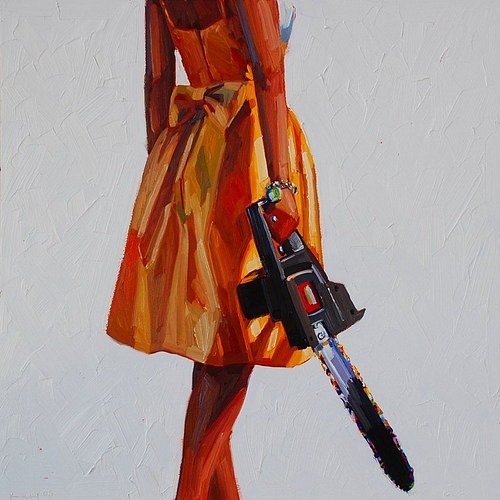 Девушка с пилой - девушка - оригинал