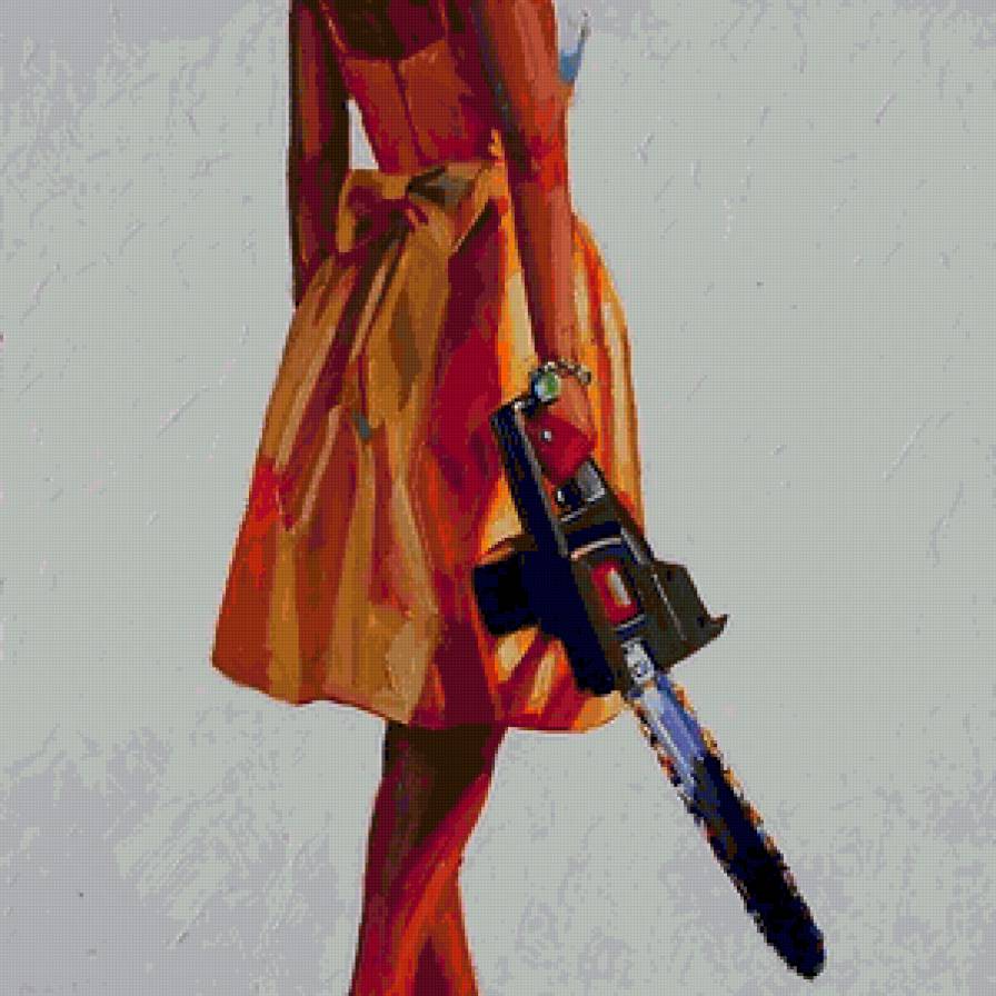 Девушка с пилой - девушка - предпросмотр