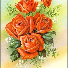Оригинал схемы вышивки «Красные розы» (№75302)