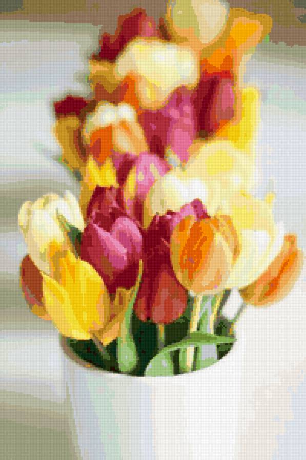 №75498 - картина, тюльпаны, цветы, букет - предпросмотр