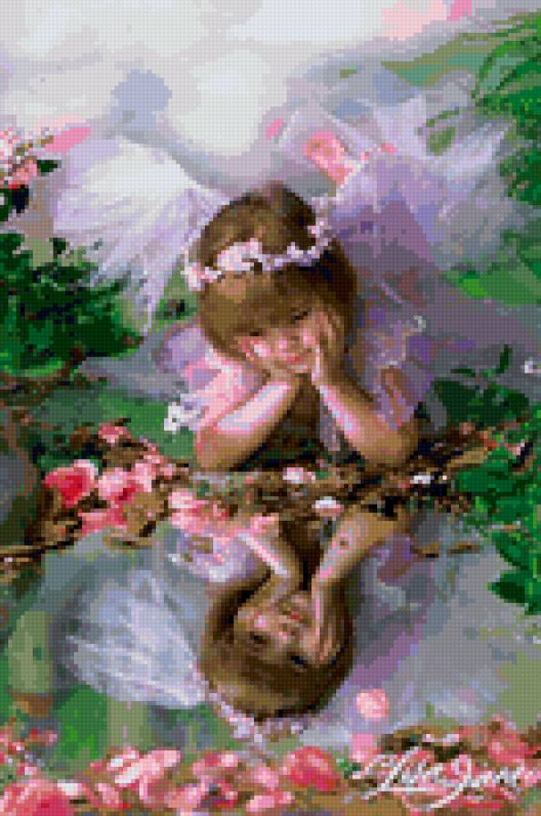 девочка-ангел - река, природа, ангел, девочка - предпросмотр