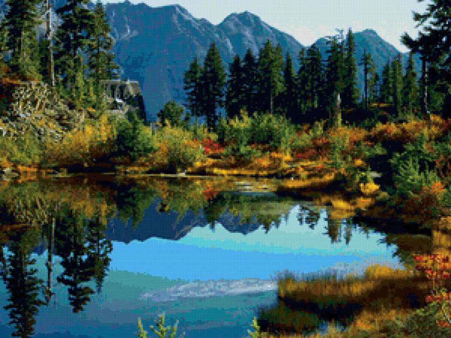 Озеро - осень, пейзаж, природа, горы, озеро - предпросмотр