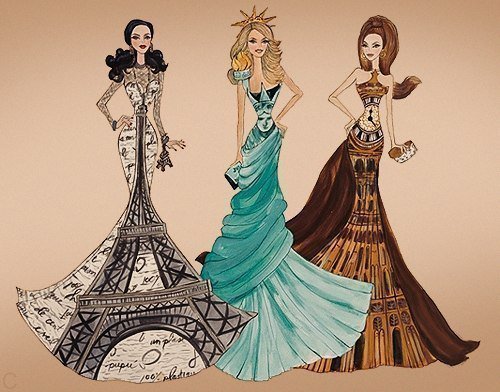 Мировые столицы - франция, англия, америка, девушка - оригинал