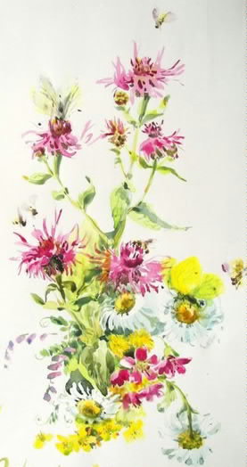 Июльский букет Ольга Цурина - цветы, букет, розовый, желтый - оригинал