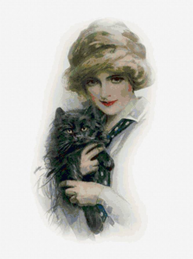 Серия "Портрет" - девушка, кошки, животные - предпросмотр