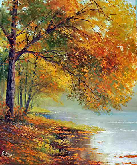 Серия "Пейзаж. Осень" - река, пейзаж, осень - оригинал
