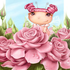 Оригинал схемы вышивки «Розовая фея» (№76059)