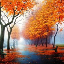 Схема вышивки «осенняя аллея»