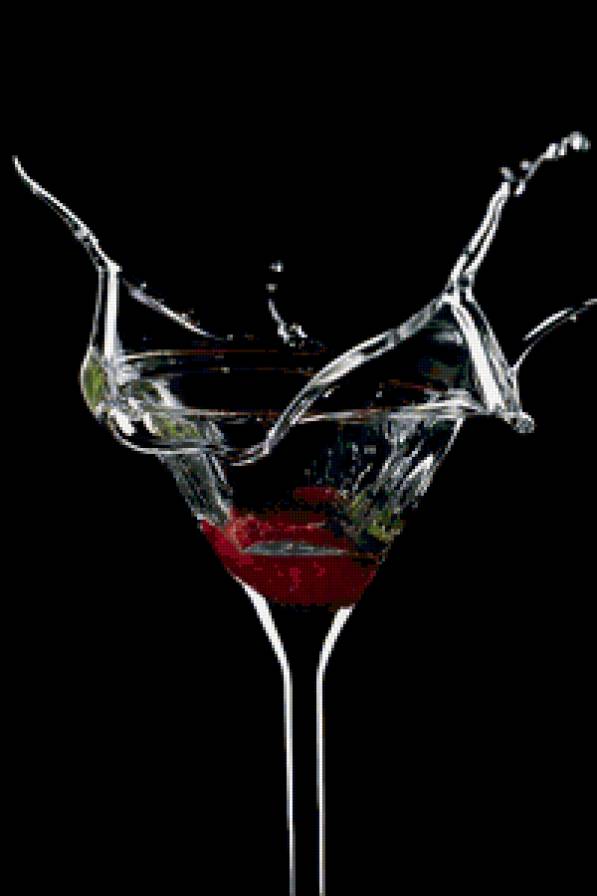 Бокал - черный фон, бокал - предпросмотр