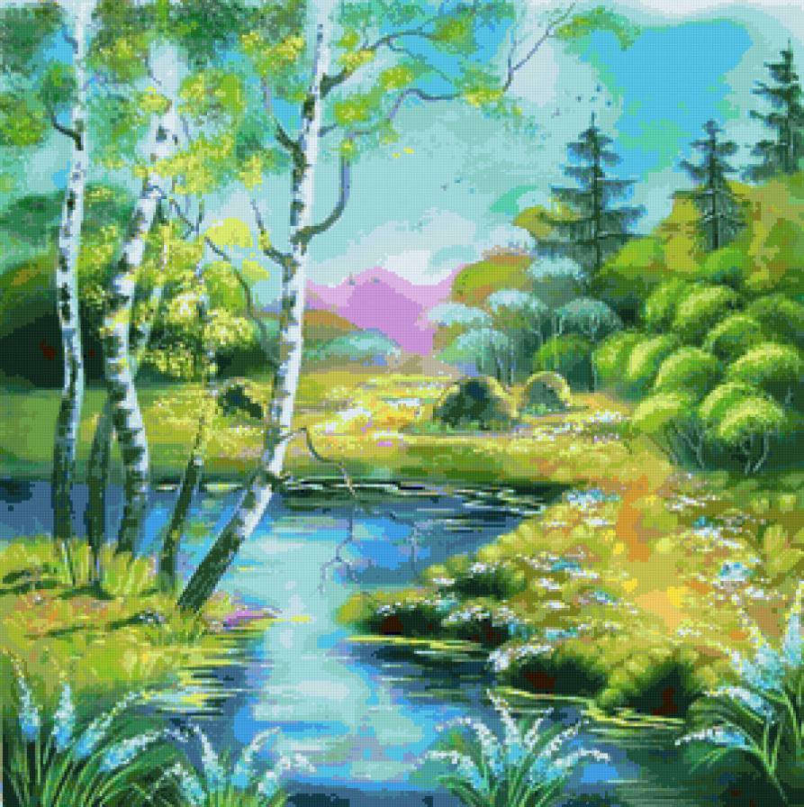 Лето - лес, красота природы, пейзаж, лето, природа, сосны, река - предпросмотр