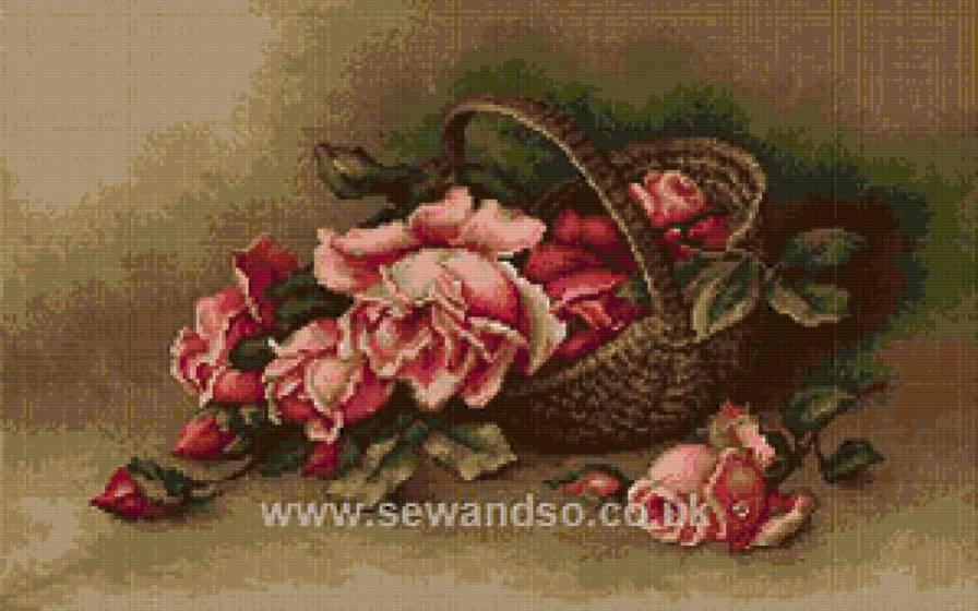 корзина с розами - предпросмотр