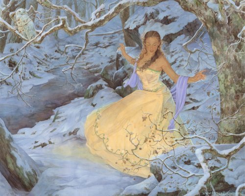 Побег - девушка, снег - оригинал