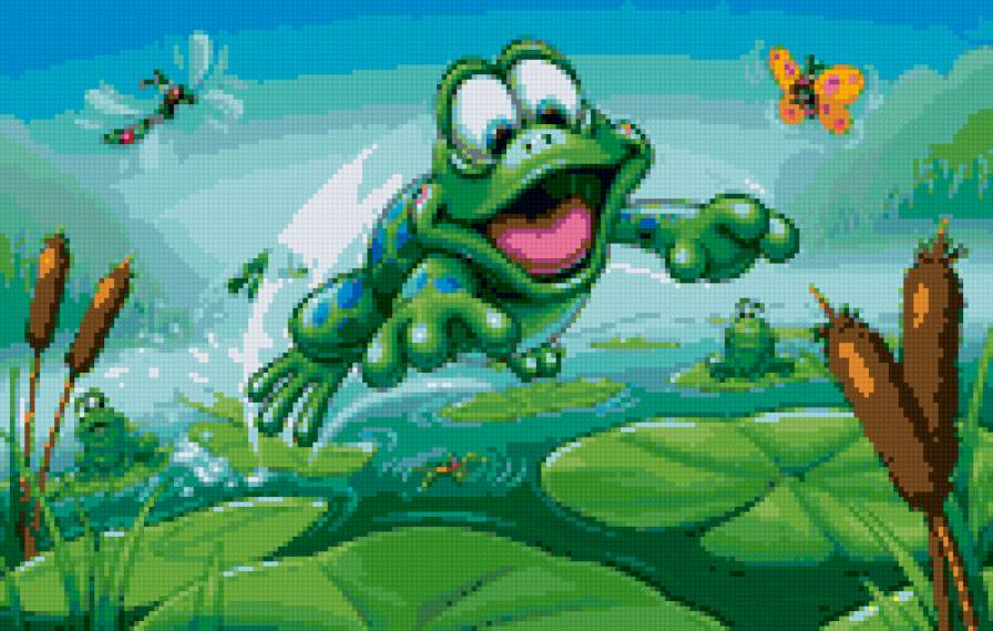 лягушонок - для детей, лягушка, пруд - предпросмотр