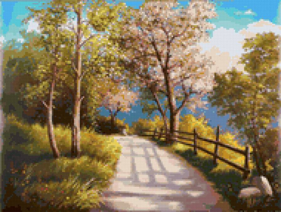 0022 - картина, лето, живопись, природа, красота, пейзаж - предпросмотр