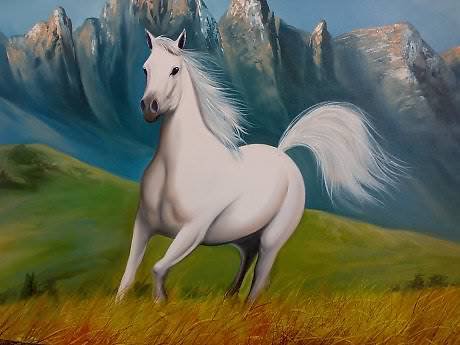 наперегонки с ветром - природа, лето, картина, лошади, живопись, красота, животные - оригинал