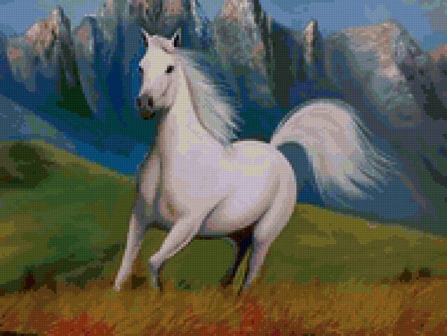 наперегонки с ветром - живопись, природа, красота, животные, картина, лошади, лето - предпросмотр