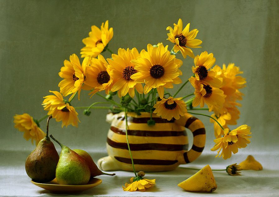 желтые цветочки - цветы, натюрморт - оригинал