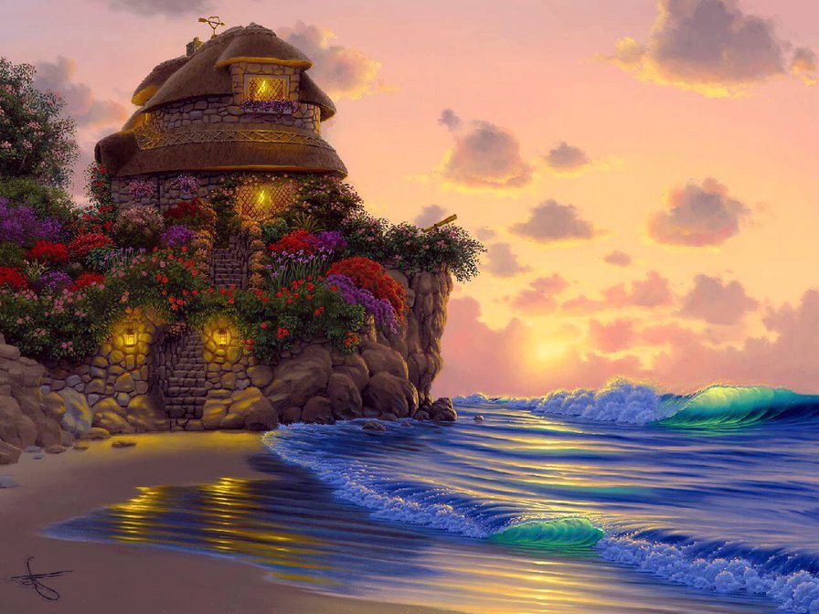 пейзаж - природа, картина, море - оригинал