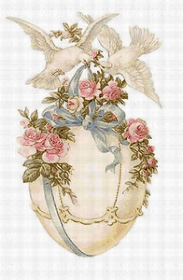 голуби - птицы, картина, нежность - предпросмотр