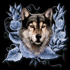 Оригинал схемы вышивки «волки» (№76762)