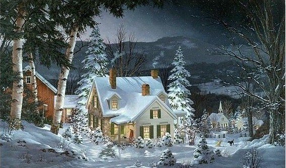 4 - домик, искусство, пейзаж, картина - оригинал