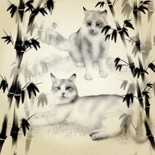 Схема вышивки «коты ориентл»
