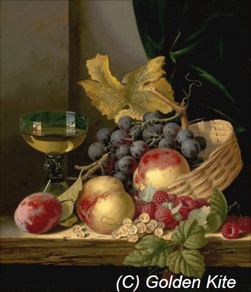 Натюрморт - бокал, натюрморт, фрукты - оригинал