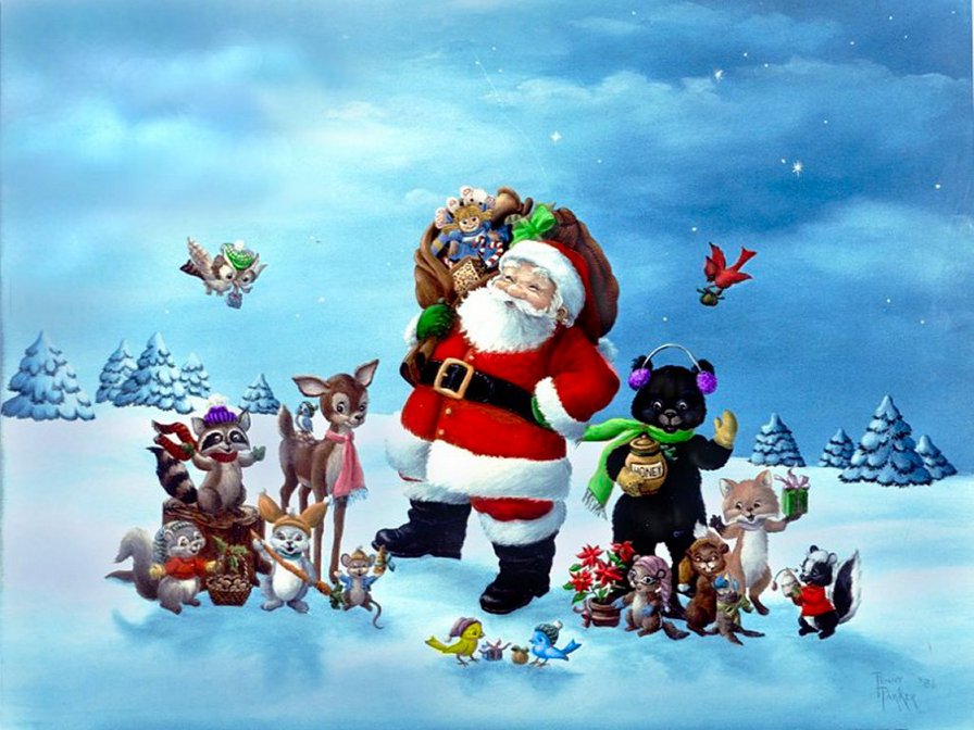 Санта - зима, дети, новый год, праздники - оригинал