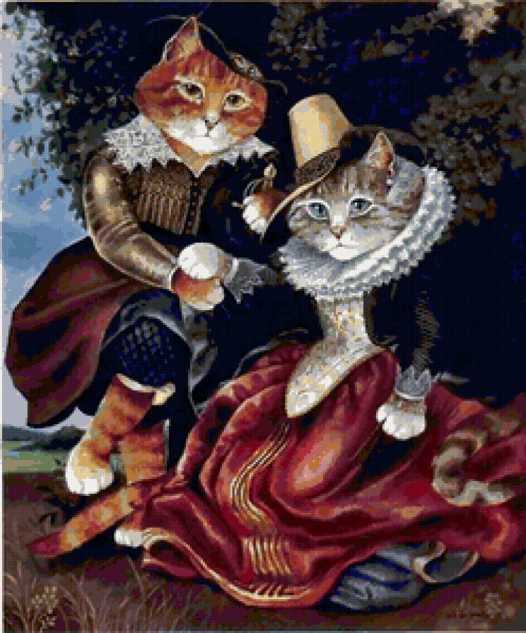 №77160 - кошки, картина, живопись, коты - предпросмотр