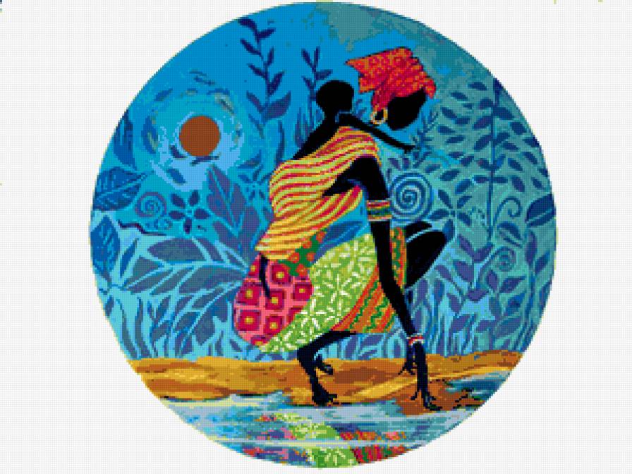 африка - образ, девушка, женщина, картина, мотив - предпросмотр