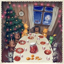 Схема вышивки «Новогодний пир»